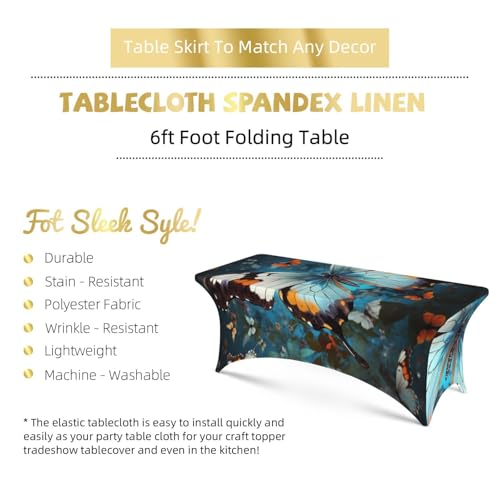Nappe extensible infroissable pour table 1,8 m avec découpe papillon - 6