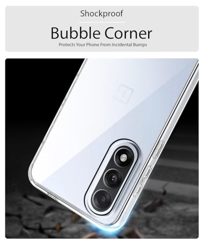 Image of WOW IMAGINE Transparent Back Cover Case for 1+ OnePlus Nord 5 | Raised Bumps for Full Device & Camera Protection Shockproof TPU Silicone Back Case Mobile Cover - Transparent