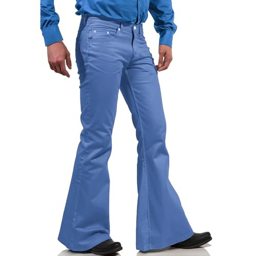 Mens Bell Bottom Pants 60s 70s Outfits for Men Disco Vintage Denim Jeans | Disco Party Trousers | Stretchyeveryday wear Retro Stylish Flared Pants 70s 80s Theme Clothing Halloween Costume product thumbnail 10