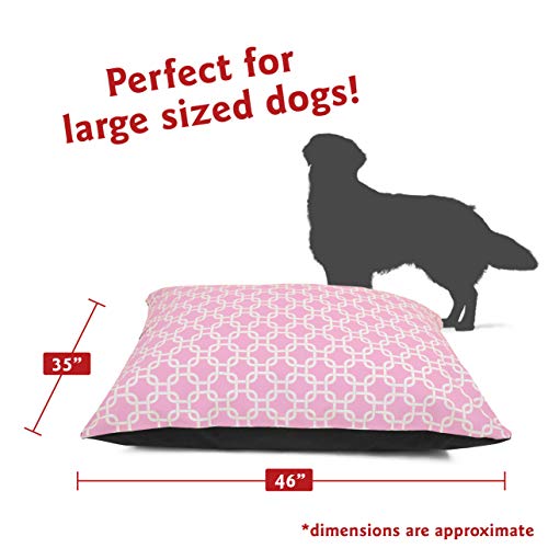 Image of Majestic Pet Rectangle Large Dog Bed Washable - Non Slip Comfy Pet Bed - Dog Crate Bed Super Value Pillow Dog Bed - Dog Kennel Bed for Sleeping - Dog Bed Large Breed 46 x 35 Inch - Links Pink