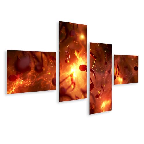Cadeau pour les amateurs de musique toile murale islandburner 4 pièces