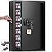 144 Keys Fireproof Key Cabinet, Anti-Theft Heavy Duty Key Lock Box with Key Tags, Adjustable Key Organizer Wall Safe with Combination Lock for Car Office House Garage Rental Business