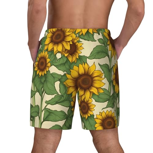 Ropa de playa para hombre: bañador transpirable de girasoles 7