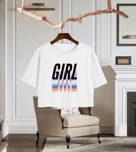Girls Crop Tops Tee for Kids Summer Casual Short Sleeve Crewneck T-Shirts2