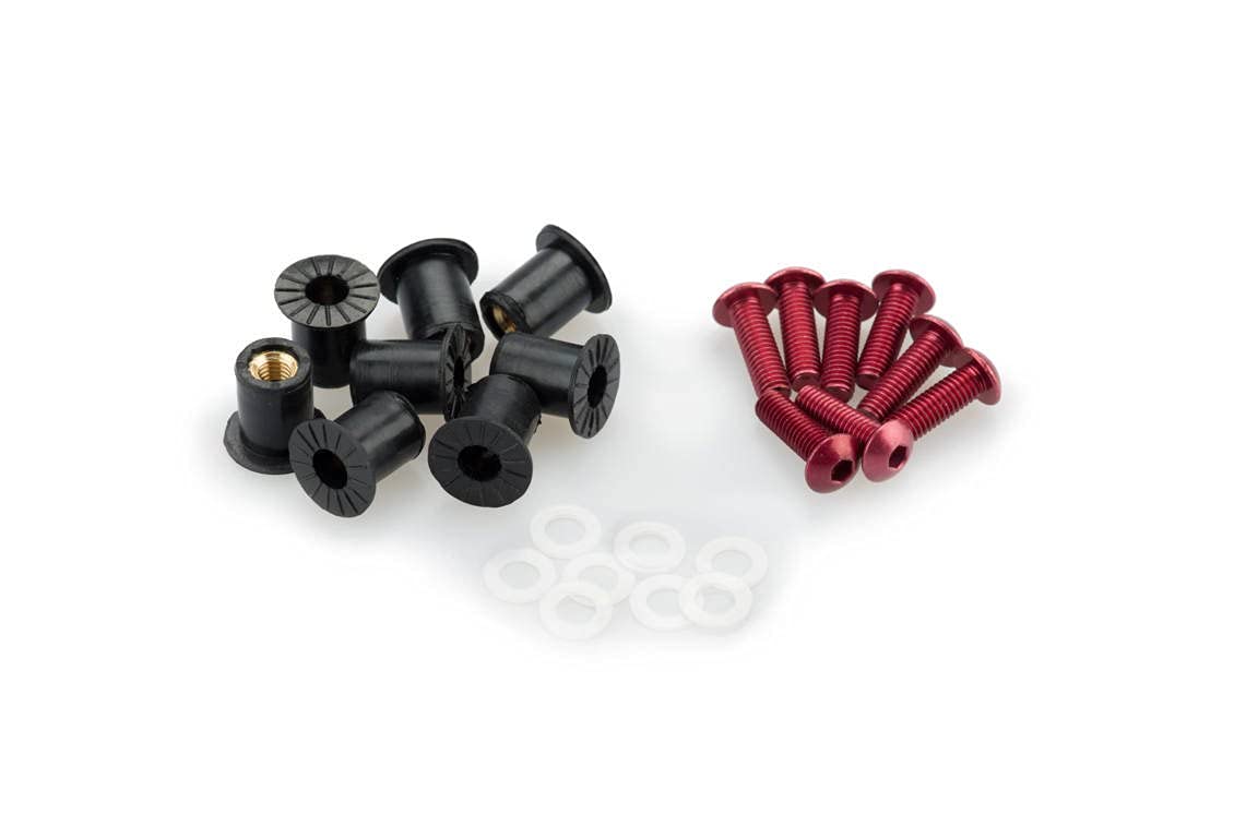 Puig 0957R Kit Fasteners, Red