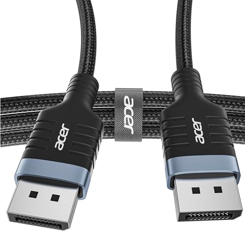 acer 8K Displayport Kabel 3m, DP 1.4 Kabel 8K@60Hz, 4K@240Hz/120Hz, unterst&uuml;tzt 3D,HDR,FreeSync,G-Sync,DSC 1.2,HDCP 2.2, DP auf DP Bidirektionales Kabel f&uuml;r Gaming Monitor, HDTV, PC, Grafikkarte usw.
