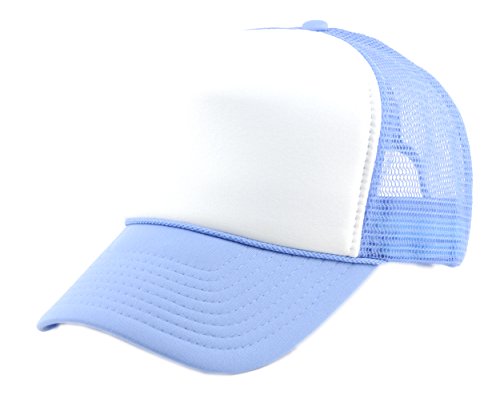 Image of NYFASHION101 Plain Mesh Trucker Hat - Breathable 6-Panel Daily Snapback Cap, Customizable Ideal for DIY Embroidery & Patches