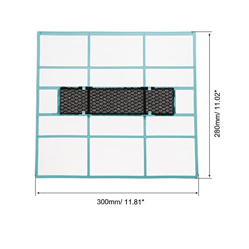 PATIKIL 11.81" x 11.02" Air Conditioner Air Filter, Plastic Air Filtering Screen Replacement with Air Filter Foam for HVAC Blue Black - Image 2