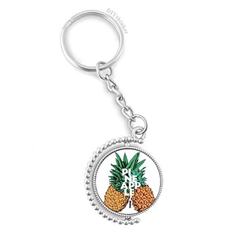 Porte-clés rotatif ananas multicolore idée cadeau tendance