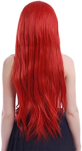 BYOOTI L-email wig 31.49inch 80cm Long Cosplay Wigs 9 Colors Straight Beige Brown Red Synthetic Hair Perucas Cosplay Wig 32inches Red