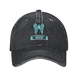 ala De Cinta De Concientización sobre El Cáncer De Cuello Uterino Mujeres Hombres Sombrero-Papá Ajustable Gorra-Deportiva Clásica Sombrero De Sol para Golf Caza Pesca
