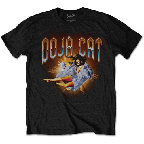 T-Shirt Doja Cat Planet Her Noir en Taille M - vêtement unisexe avec logo de l'album spatial