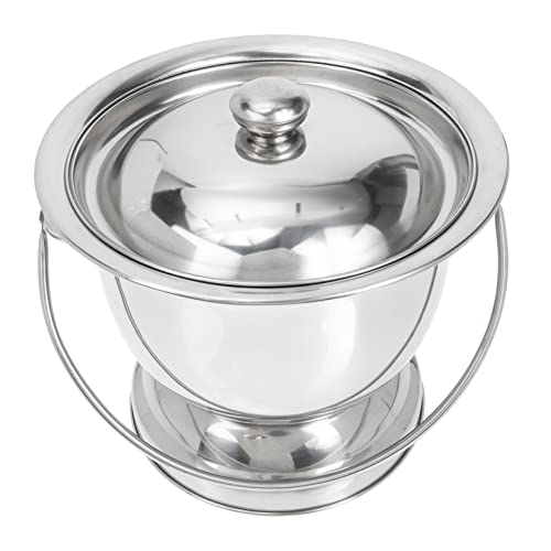 Beaupretty おまる 夜 唾を吐く 屋外 小便器 おしっこ キッズマット ボトル こぼれる 女性 レ便器 尿 折りたたみ式 レバケツ 蓋 Silver ステンレス鋼