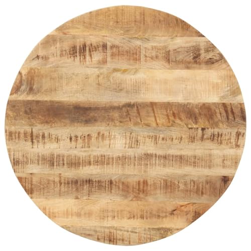 Plateau de table en bois de mangue rond pour un coin café chaleureux