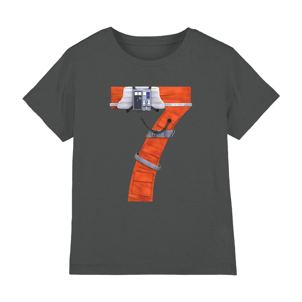 Star Wars Xwing Pilot 7 Unisex Kids T Shirt, Charcoal, 7-8 Years