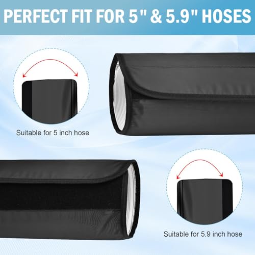 YoleShy 2 Pack Portable AC Hose Insulation Sleeve Thick Heat Resistant Portable Air Conditioner Hose Cover Wrap Easy Installation AC Duct Insulation Wrap Fits 5 and 5.9 Inch with 6 Adjustable Straps by YoleShy - Used condition - Image 5