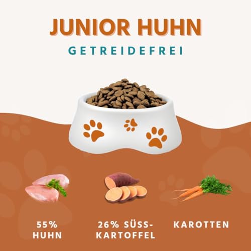 Wildfang® Hundefutter - Trocken - Getreidefreies Hundefutter - Premium Trockenfutter… (2 kg, Huhn mit Truthahn - Welpen)