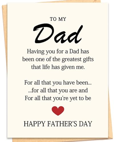 Smilora Fathers Day Card from Daughter or Son, Perfect Addition to Your Fathers Day Gift, and Easily Matches Your Fathers Day Decorations, Thick 5x7 Inch with Envelope