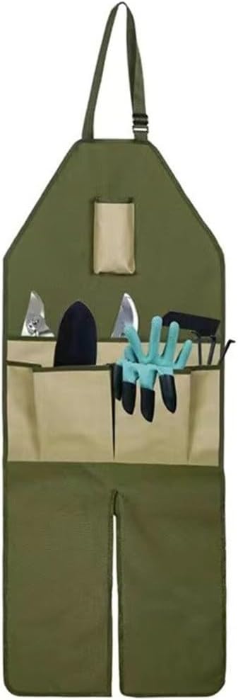 Oxford Cloth Apron Garden Gardening Trim Multi-pocket Color Matching Lengthened Leggings