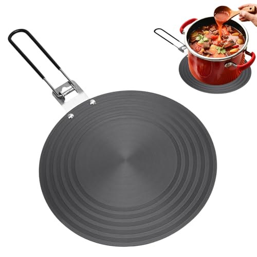 Placa Adaptadora Para Inducción,Difusor De Calor De 24 Cm Para Olla,Convertidor De Sartenes Con Mango Plegable Para Ollas De Aluminio Cerámica Hierro Fundido | Uso Doméstico Para Cocina Y