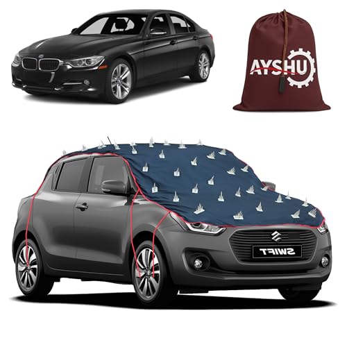 Image of AYSHU Water-Resistant Spike Car Cover for BMW 328I - Protects from Dogs, Monkeys, Dust, Sunlight & UV - Full Roof Universal Fit