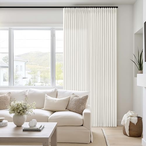 Image of Natural Semi Sheer Linen Pinch Pleated Curtains 120 Inch Long