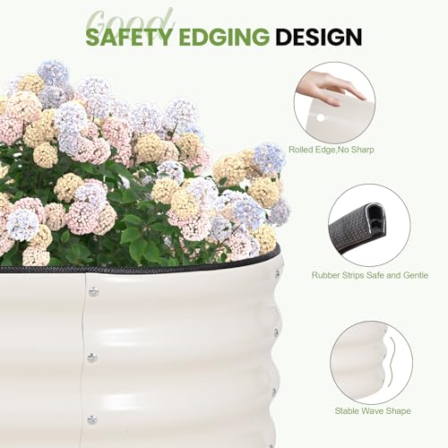 G GOOD GAIN Raised Garden Beds Galvanized, Metal Planter Boxes Kit, White by G GOOD GAIN - Used condition - Image 3