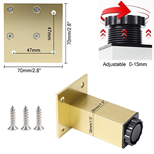 4 Piedini per Mobili Gambe per Mobili Regolabili