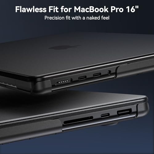 Image of EooCoo Case for MacBook Pro 16 inch M5-M1, 100% Color-Matched, Space Black | Device-Like Feel, Matte Finish, Scratch-Resistant Surface, Slim Lightweight Protection, Work & Travel Ready