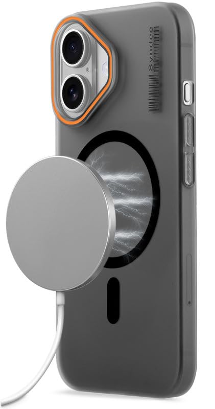 Image of Mr. Case Back Cover for iPhone 16 Sleek Frosted Translucent Back with Wireless Charging Support | Anti-Scratch Shockproof Phone Case - Black