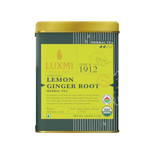 Image of Luxmi Estates Tea Bundle - Vanilla Spice Chai, Lemon Ginger Root & Purely Peppermint | New Years Gift Box I Christmas Gift Hamper | Stress Relief, Bedtime & Detox Tea Collection - Organic Loose Tea | Pack Of 3 | Certified USDA Organic Tea