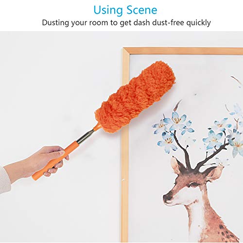 Uitschuifbare microvezelstofdoek SEELOK 3 stuks telescopische spinnenweb/plumeau Buigbare afstofborstels met groef Gap… - Image 3