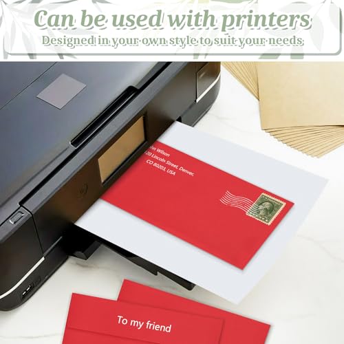 Image of 200 Pcs #10 Red Envelopes Letter Size Self Seal, Business Envelopes