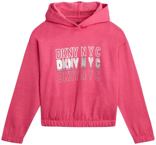 Image of DKNY Girls Sweatpants Set - 2 Piece Active Fleece Girls Sweatshirt and Jogger Youth Kids Sweatpants Matching Set (4-16)