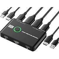 Amazon.co.jp: KVM切替器 HDMI 4K@60Hz対応、usb 切替器2.0付き 1