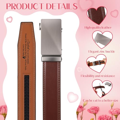 Image of Mens Belt Personalized Engraved I Sucked It So Its Mine Belt Leather Slide Ratchet for Husband Wedding Dress Casual