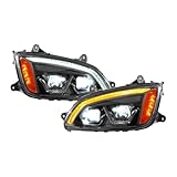 EVERESTHD Pair Full LED Performance Headlights Fit for Kenworth T170 T270 T300 T370 T400 T440 T470 T660 T700 2008-2018 Truck Headlamp Left Driver & Right Passenger Side