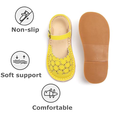 Image of THEE BRON Toddler Floral Cutout Closed Toe Sandals for Girls Breathable Summer Shoes