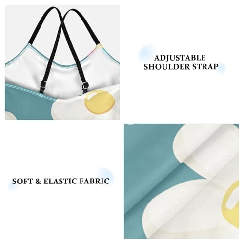 Bolaz Girls Swimsuits One-Piece Bathing Suits Multicolor Kids Sport Summer Beach Swimwear for 3-10 Years Old-Cartoon Flower Pattern3