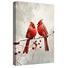 Zqqart red cardinal canvas wall art cardinal bird standing on a branch picture prints winter animal painting christmas wall decor artwork framedgrey1200 x 1800  urban country home decor