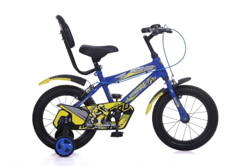 Image of JUNIOR KID 14T Kids Cycle with Sides Balance Wheel and Back Rest Seat | 9 Inch Frame | Steel Rim | Ideal for 3 to 6 Years Boy & Girl