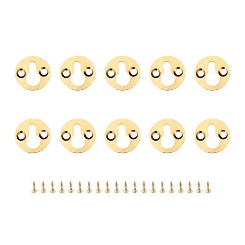 Image of replacements 10Pcs Metal Round Wall Hanging Painting Picture Photo Oil Painting Mirror Frame Hooks Hanger with Screws Furniture Hardware 25mm(Gold)