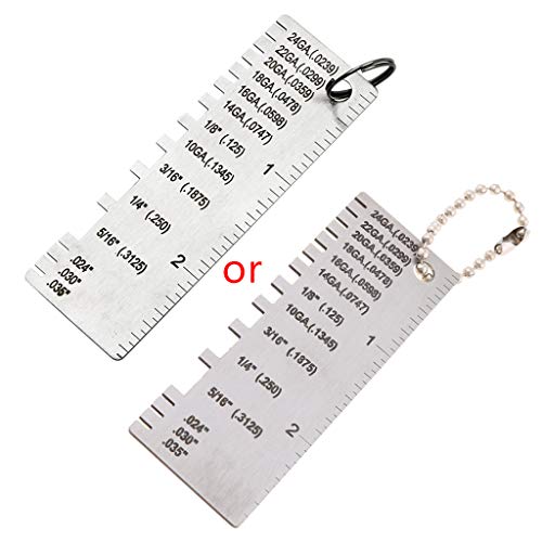 TERNCOEW Stainless Steel Sheet Thickness Gauge Welding Gage Soldering Inspection Tools Portable Welder Ruler Wire Gauge 6blade Steel Trimmer Head