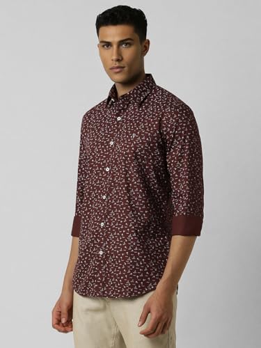Image of Van Heusen Casual Printed Shirt for Men| Premium Cotton| Full Sleeves| Slim Fit |Breathable Fabric