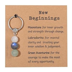 Natural crystals keychain gift for new beginnings healing stones keychain gifts for anxiety relief healing crystals  urban country home decor