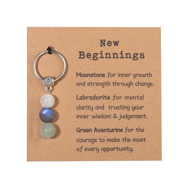 Natural crystals keychain gift for new beginnings healing stones keychain gifts for anxiety relief healing crystals  urban country home decor