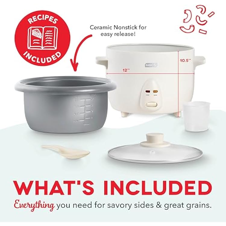 Dash Family Sized Rice Cooker - Large-Capacity Rice Cooker - Features Ceramic, Nonstick Surface & Keep Warm Function - Great for Convenient Meal Prep & Family Meals - 20-Cup Capacity