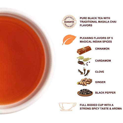 Image of Premiers Masala Chai Flavoured Tea, Traditional Indian Spiced Black, Magic Tea Wands Stick Infuser, 12 Wand Infusers, 30 g, Rich & Nostalgic Taste, White Box