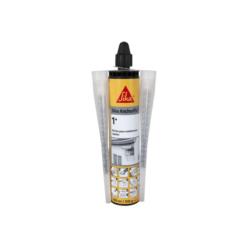 Lot de 12 résines de scellement chimique rapide SIKA Anchorfix-1 Plus - Ton pierre - 300ml