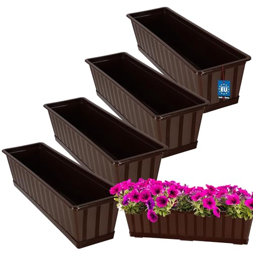 KOTARBAU® 4er Set Blumenkasten - Blumentopf für Balkon - 60 x 18 x...